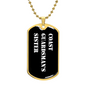 Coast Guardsman's Sister v3 - 18k Gold Finished Luxury Dog Tag Necklace