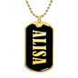 Alisa v02 - 18k Gold Finished Luxury Dog Tag Necklace