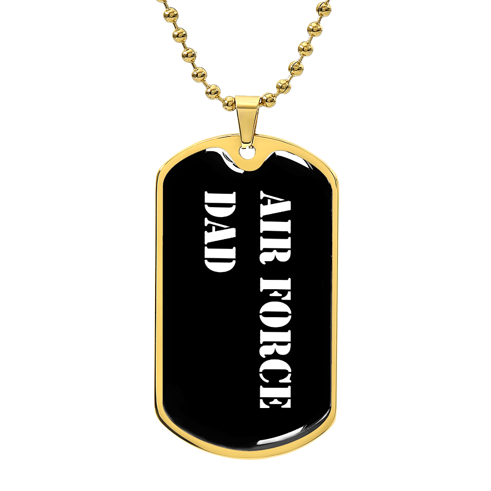 Air Force Dad v3 - 18k Gold Finished Luxury Dog Tag Necklace