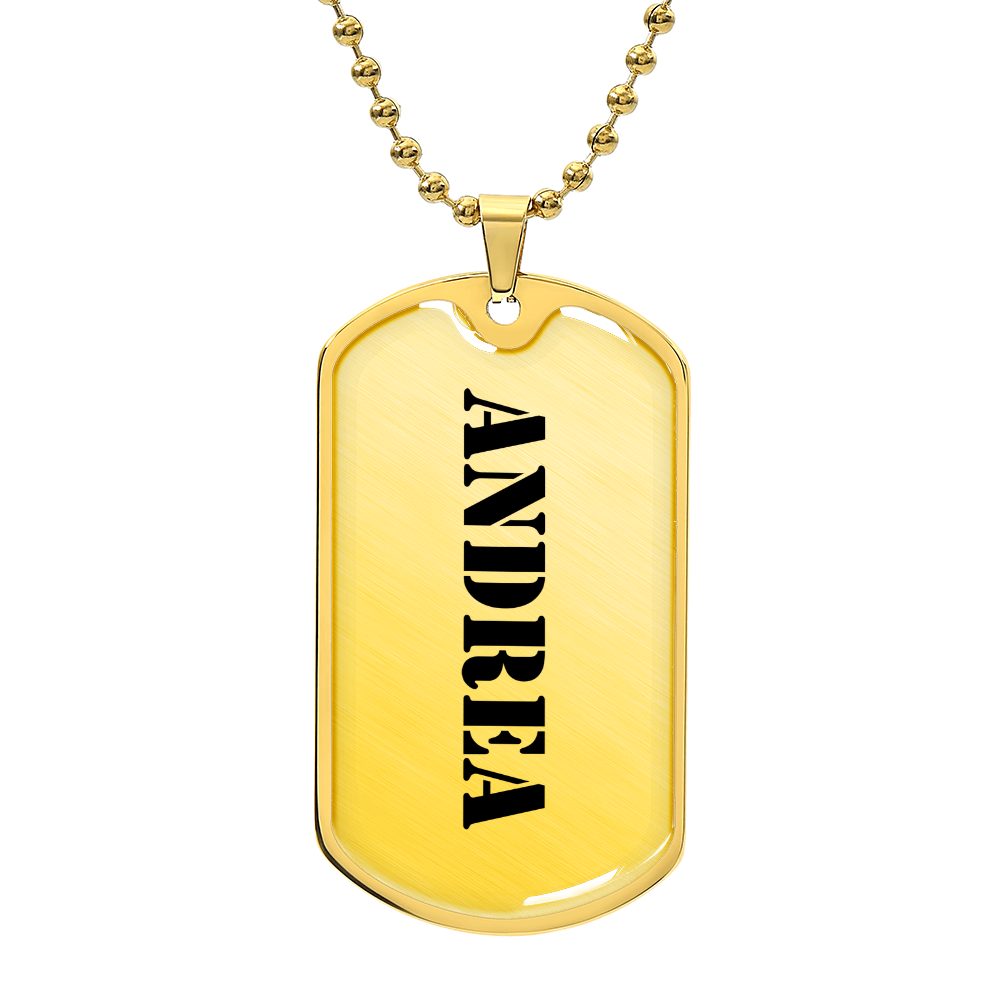 Andrea - 18k Gold Finished Luxury Dog Tag Necklace