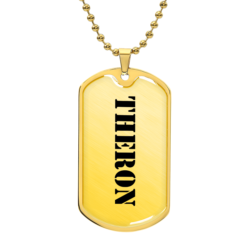 Theron - 18k Gold Finished Luxury Dog Tag Necklace