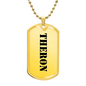 Theron - 18k Gold Finished Luxury Dog Tag Necklace