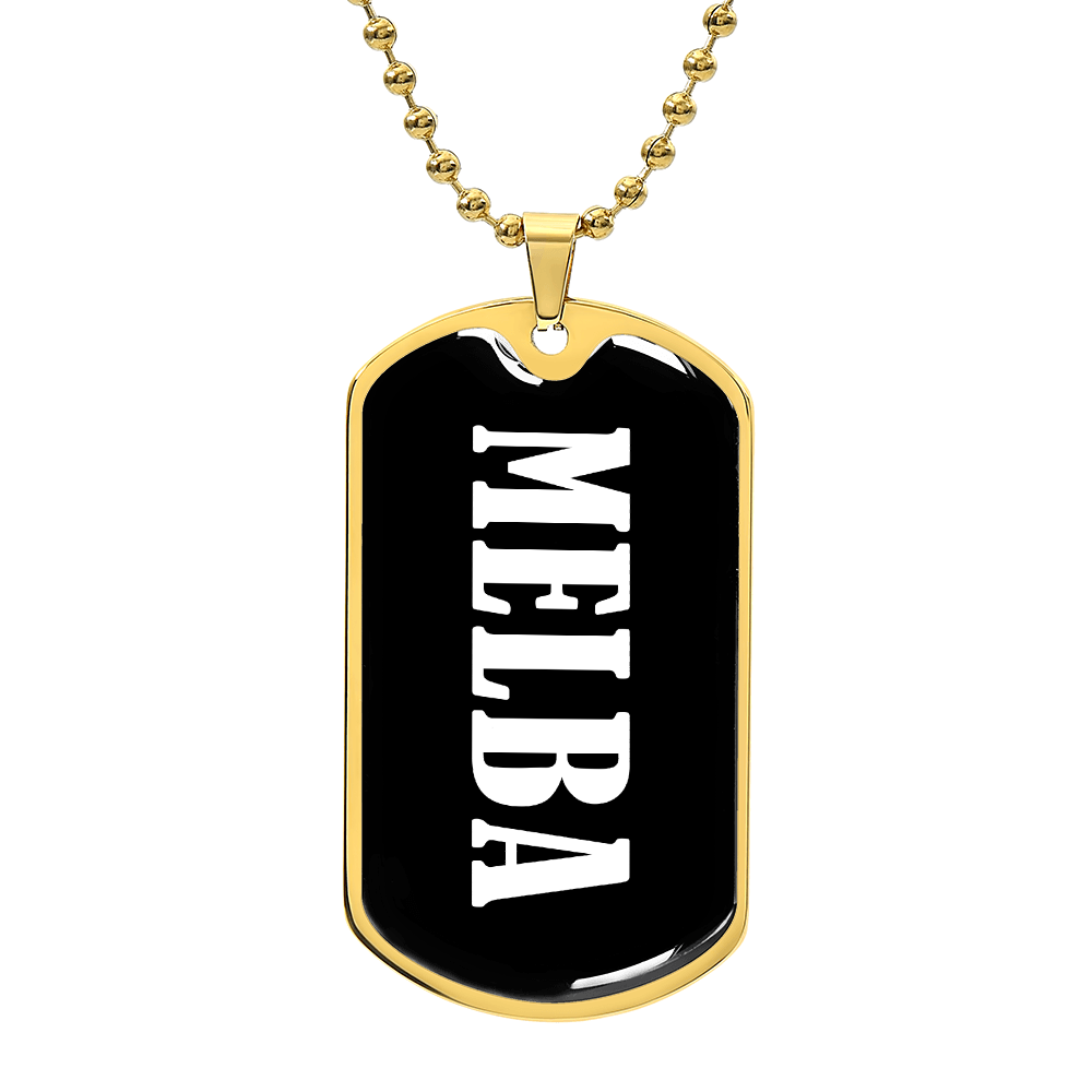 Melba v03 - 18k Gold Finished Luxury Dog Tag Necklace
