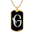 Initial G v001-33 - 18k Gold Finished Luxury Dog Tag Necklace