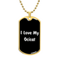 Love My Ocicat v3 - 18k Gold Finished Luxury Dog Tag Necklace