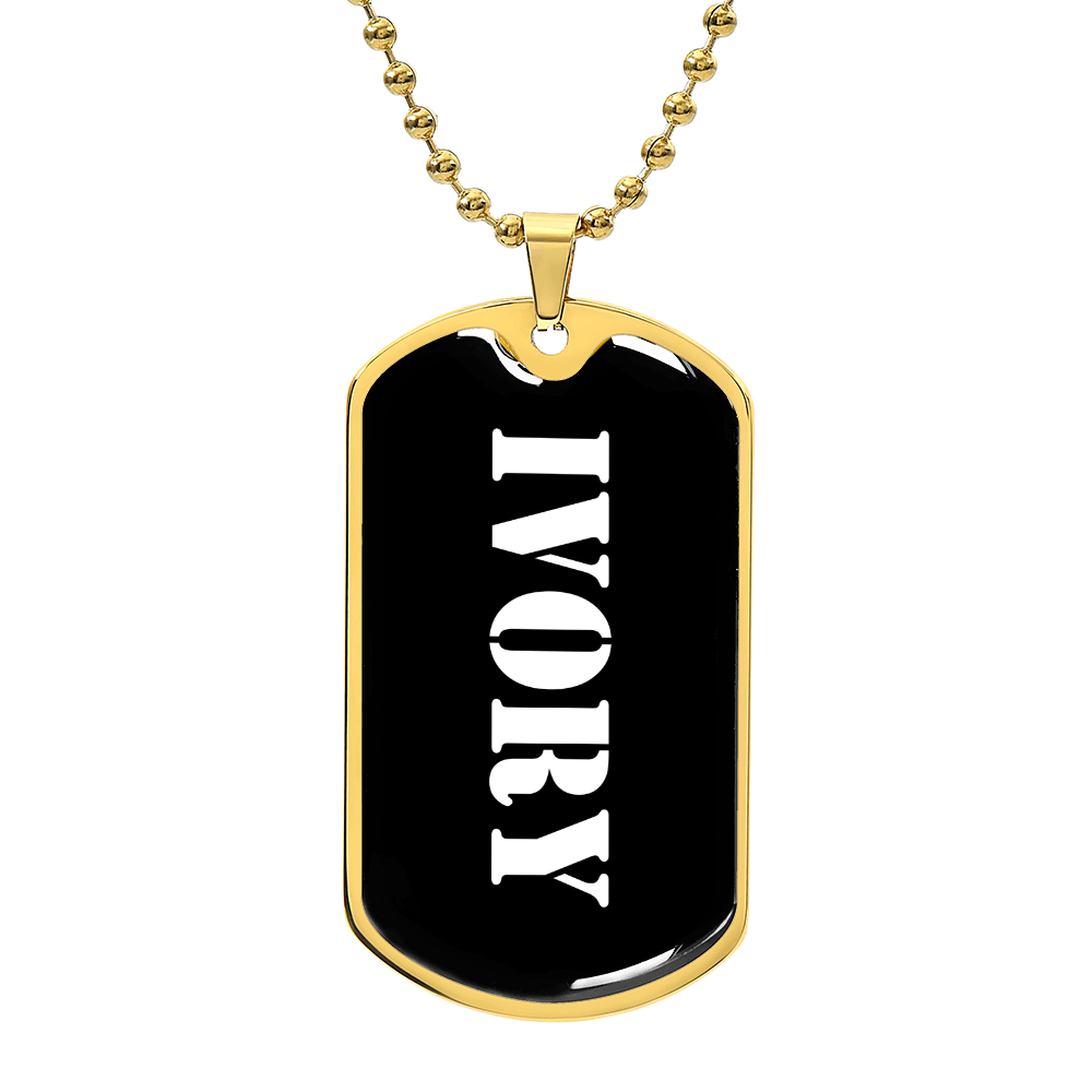 Ivory v3 - 18k Gold Finished Luxury Dog Tag Necklace