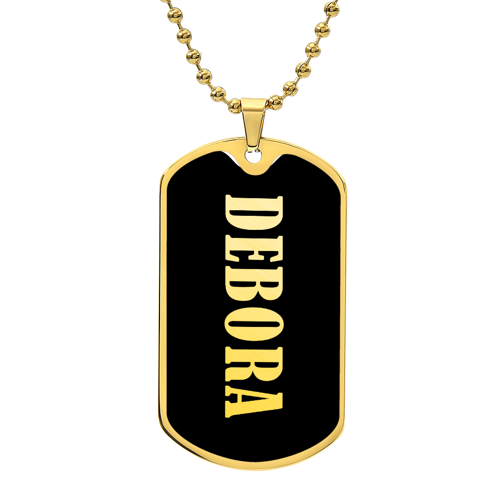 Debora v02 - 18k Gold Finished Luxury Dog Tag Necklace