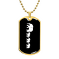 Mama Elephant With 3 Calves v3 - 18k Gold Finished Luxury Dog Tag Necklace