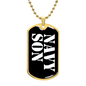 Navy Son v3 - 18k Gold Finished Luxury Dog Tag Necklace