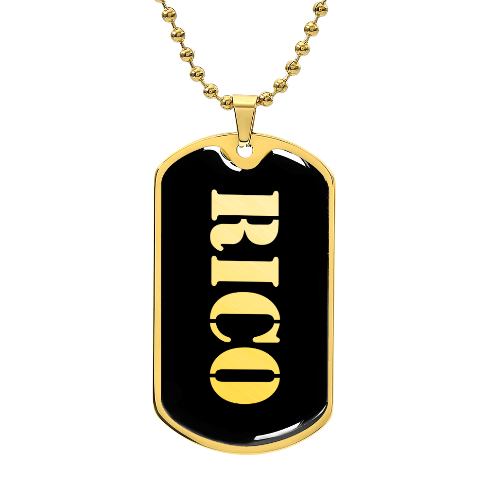 Rico v2 - 18k Gold Finished Luxury Dog Tag Necklace