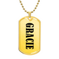 Gracie v01 - 18k Gold Finished Luxury Dog Tag Necklace