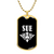 Sue v03a - 18k Gold Finished Luxury Dog Tag Necklace