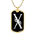 Initial X v001-33 - 18k Gold Finished Luxury Dog Tag Necklace