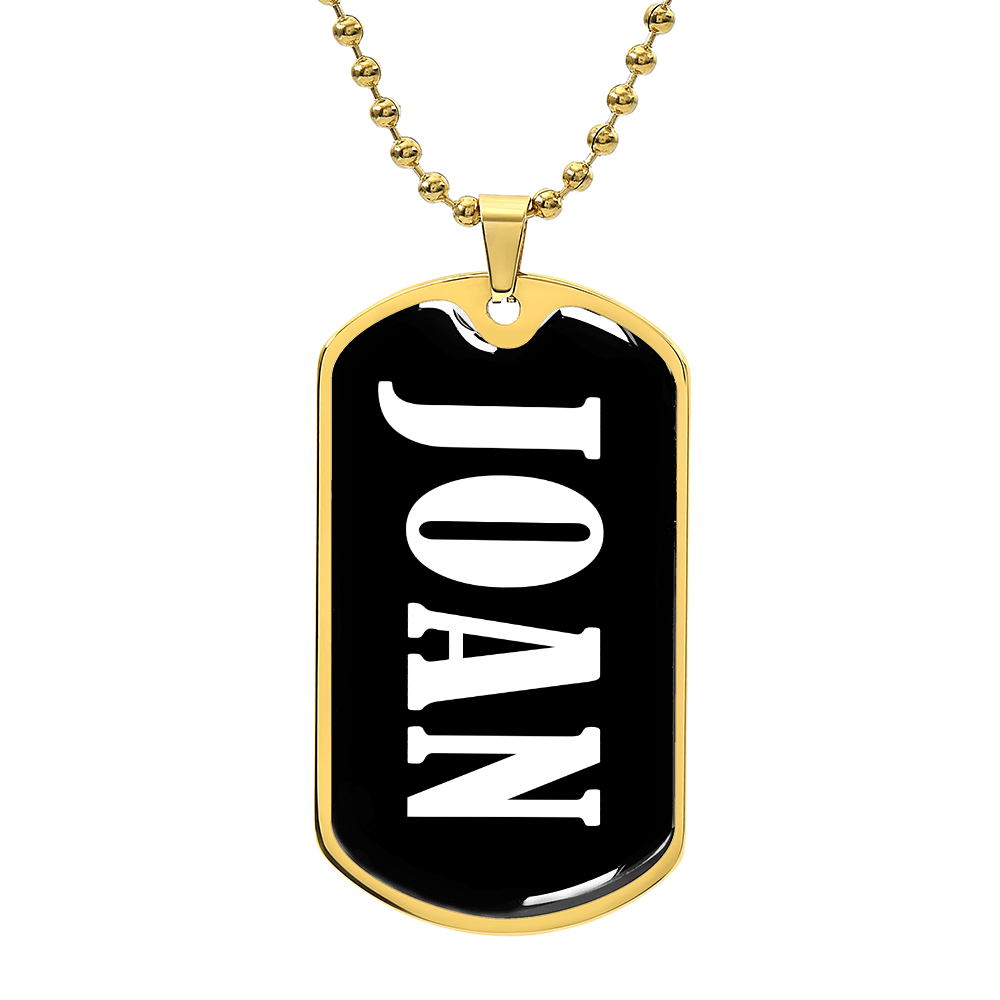 Joan v01w - 18k Gold Finished Luxury Dog Tag Necklace