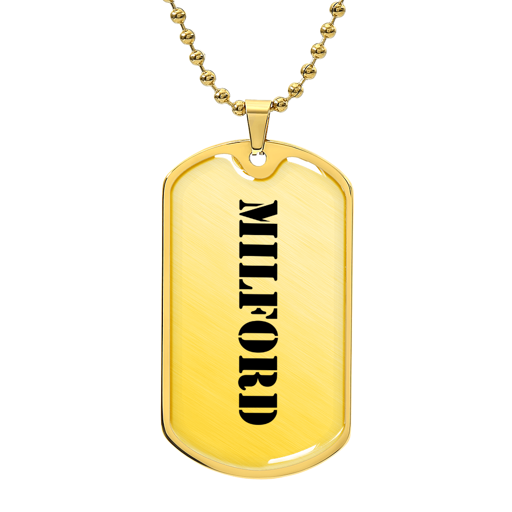 Milford - 18k Gold Finished Luxury Dog Tag Necklace