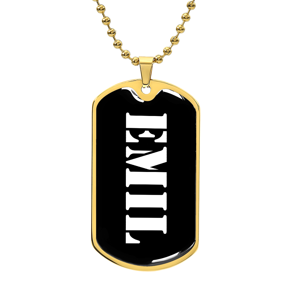 Emil v3 - 18k Gold Finished Luxury Dog Tag Necklace