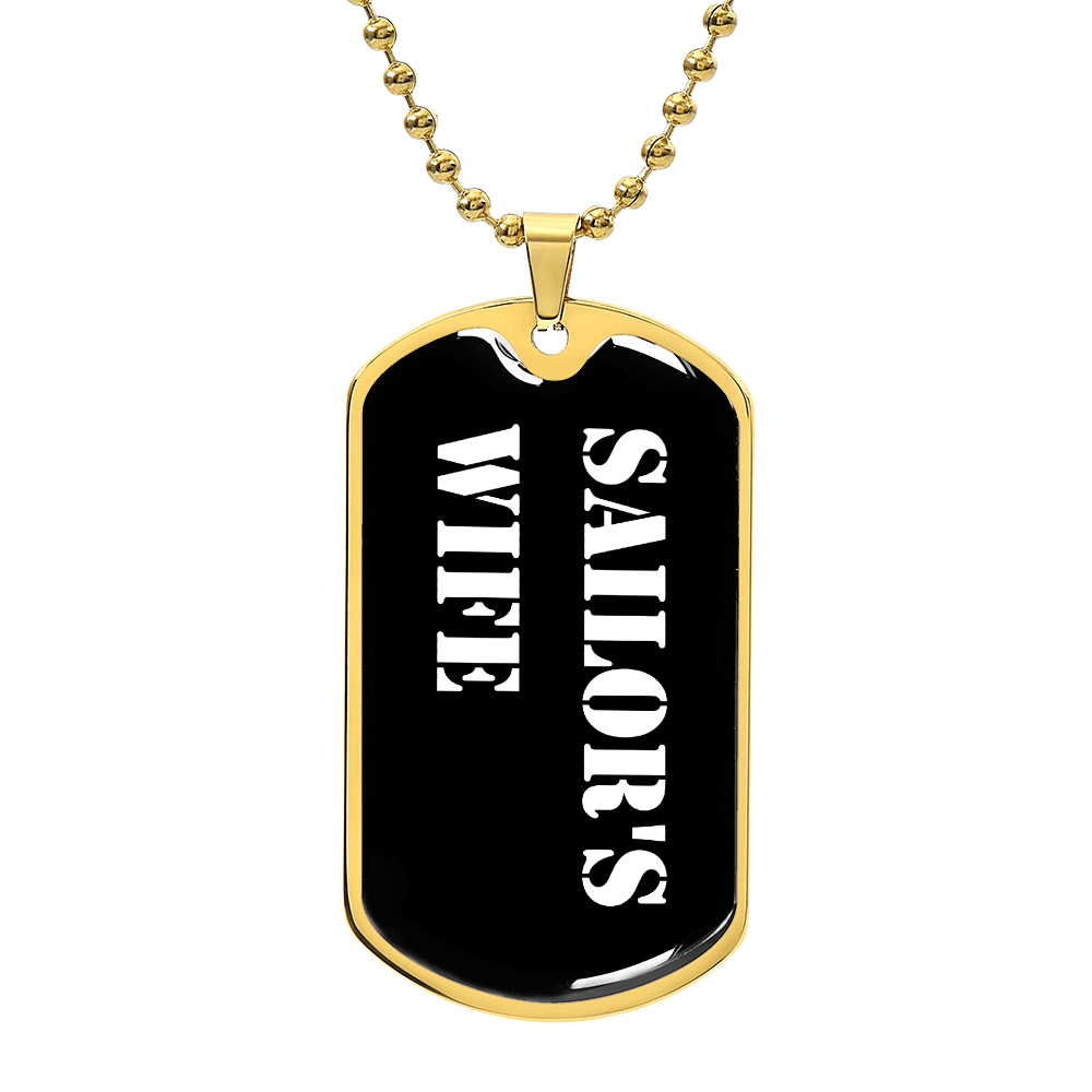 Sailor's Wife v3 - 18k Gold Finished Luxury Dog Tag Necklace