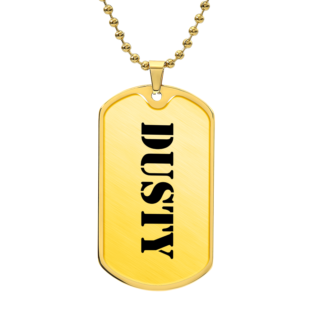 Dusty - 18k Gold Finished Luxury Dog Tag Necklace