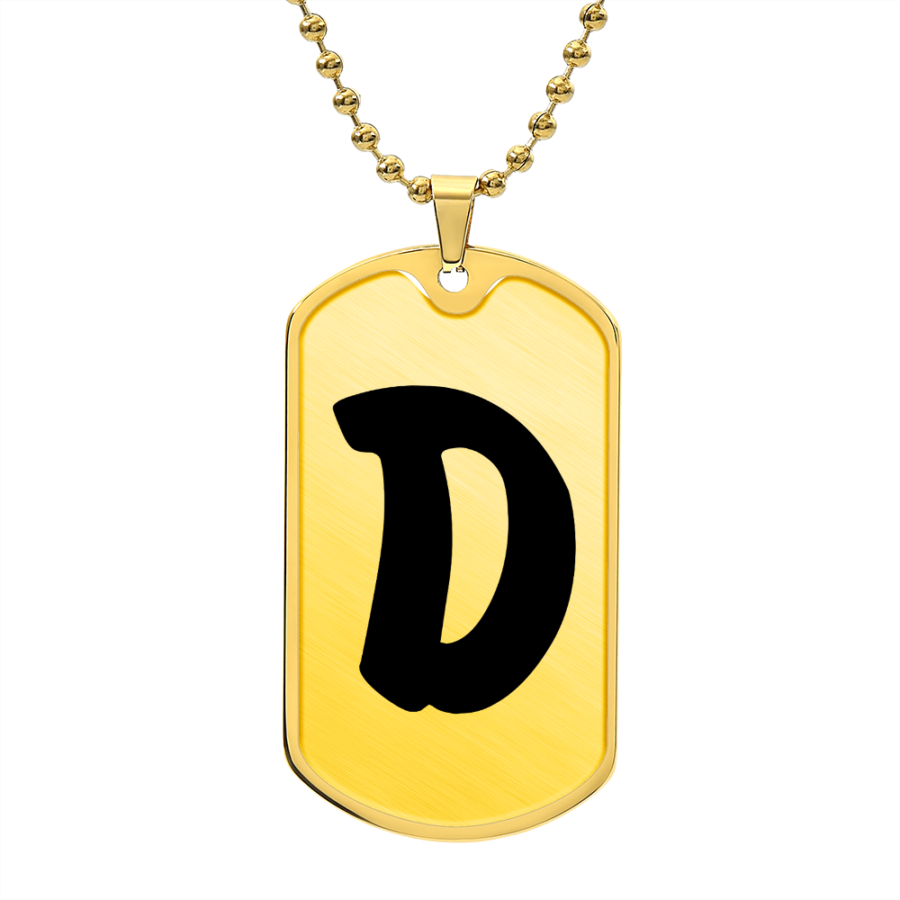 Initial D v1b - 18k Gold Finished Luxury Dog Tag Necklace