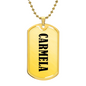 Carmela v01 - 18k Gold Finished Luxury Dog Tag Necklace