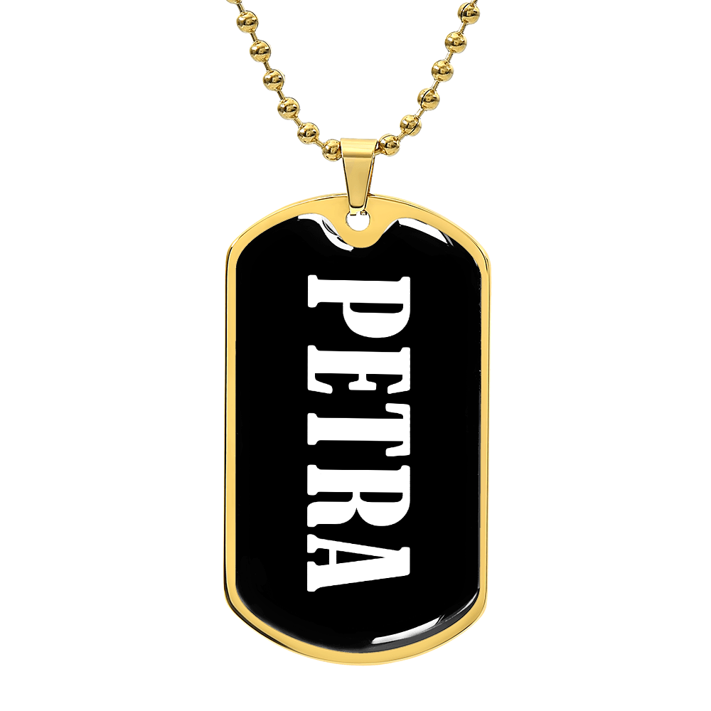 Petra v03 - 18k Gold Finished Luxury Dog Tag Necklace