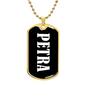 Petra v03 - 18k Gold Finished Luxury Dog Tag Necklace