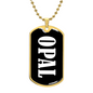 Opal v01w - 18k Gold Finished Luxury Dog Tag Necklace
