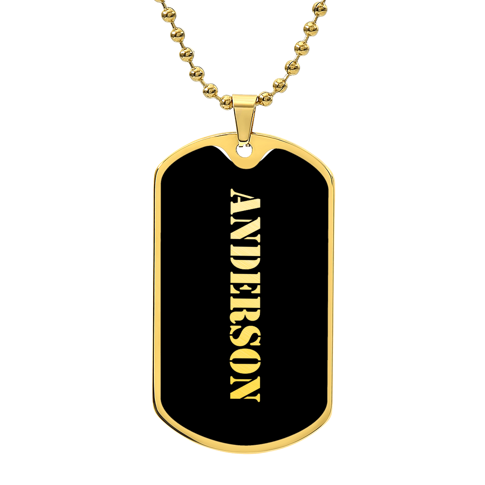 Anderson v2 - 18k Gold Finished Luxury Dog Tag Necklace