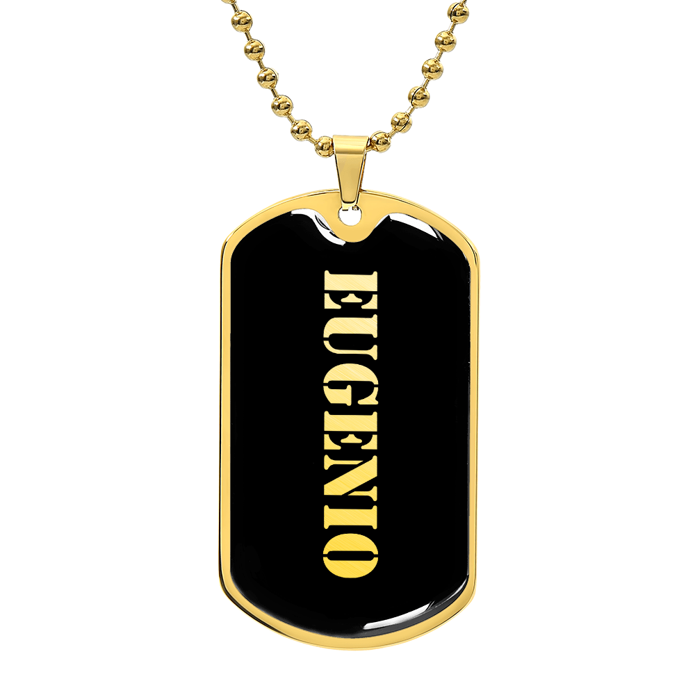 Eugenio v2 - 18k Gold Finished Luxury Dog Tag Necklace