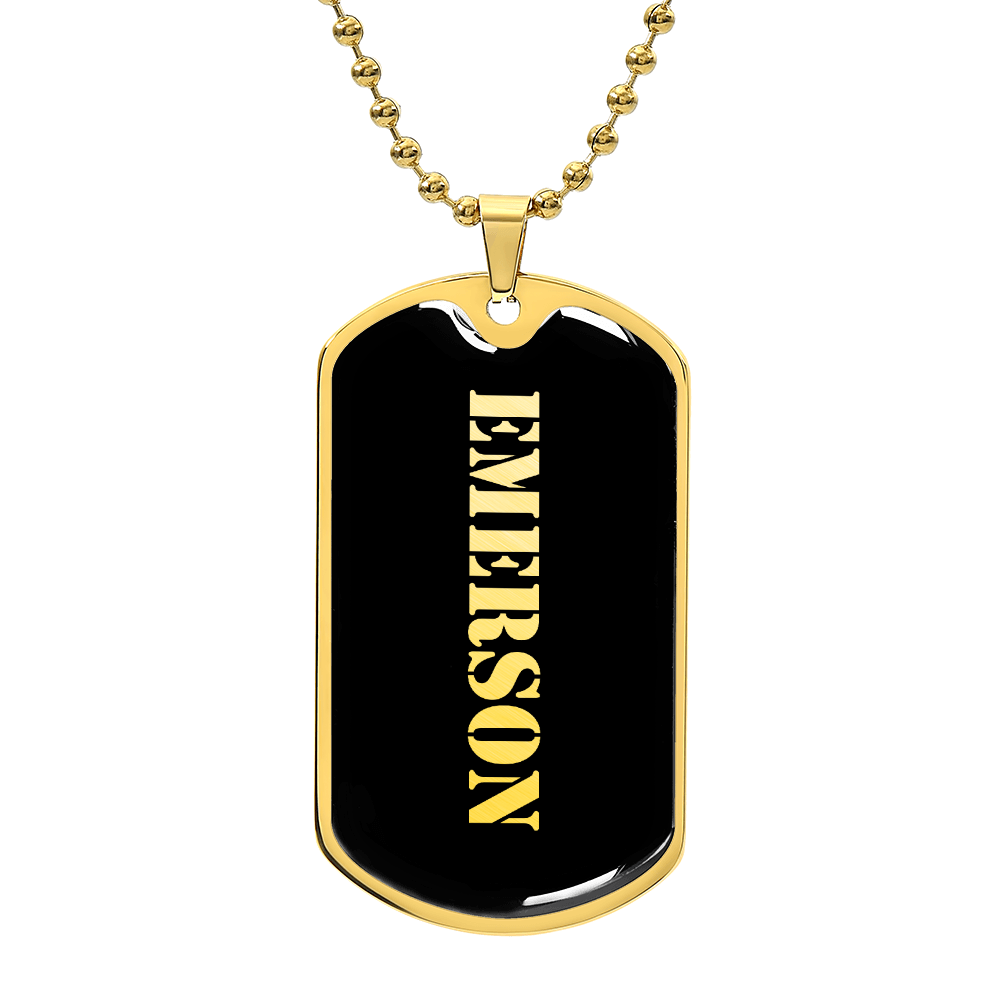 Emerson v2 - 18k Gold Finished Luxury Dog Tag Necklace