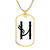 Initial H v001-34 - 18k Gold Finished Luxury Dog Tag Necklace