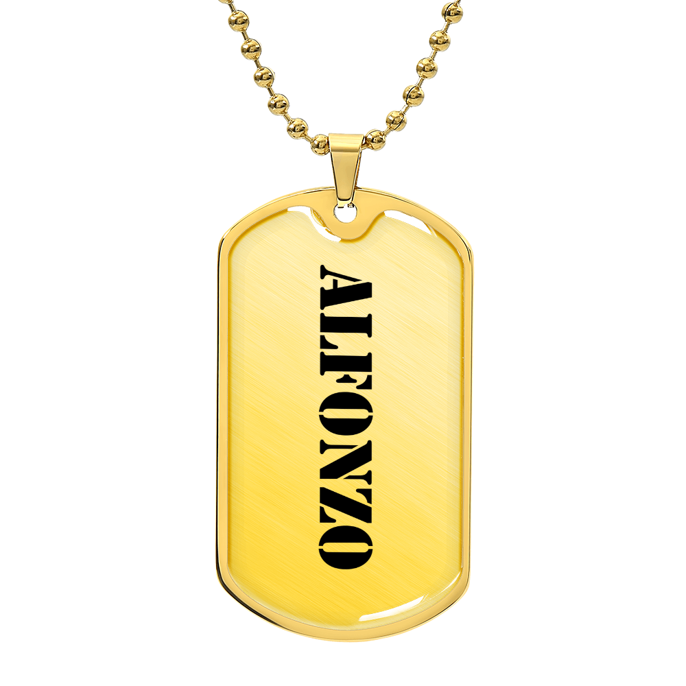 Alfonzo - 18k Gold Finished Luxury Dog Tag Necklace