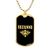 Suzanne v02a - 18k Gold Finished Luxury Dog Tag Necklace