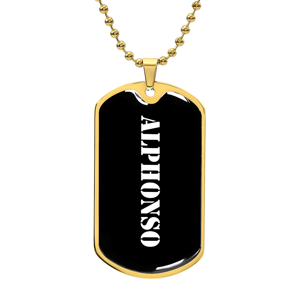 Alphonso v3 - 18k Gold Finished Luxury Dog Tag Necklace