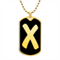 Initial X v2b - 18k Gold Finished Luxury Dog Tag Necklace