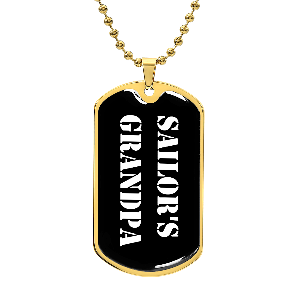 Sailor's Grandpa v3 - 18k Gold Finished Luxury Dog Tag Necklace