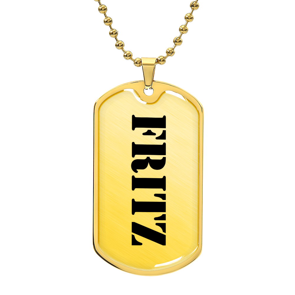 Fritz - 18k Gold Finished Luxury Dog Tag Necklace