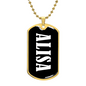 Alisa v03 - 18k Gold Finished Luxury Dog Tag Necklace