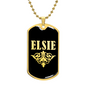 Elsie v02a - 18k Gold Finished Luxury Dog Tag Necklace