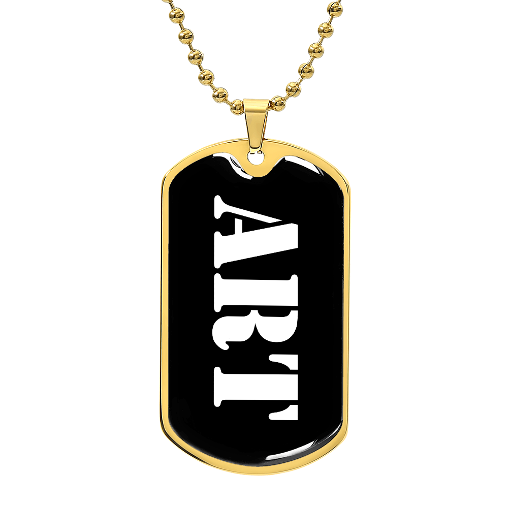 Art v3 - 18k Gold Finished Luxury Dog Tag Necklace
