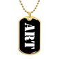 Art v3 - 18k Gold Finished Luxury Dog Tag Necklace