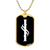 Initial I v001-33 - 18k Gold Finished Luxury Dog Tag Necklace