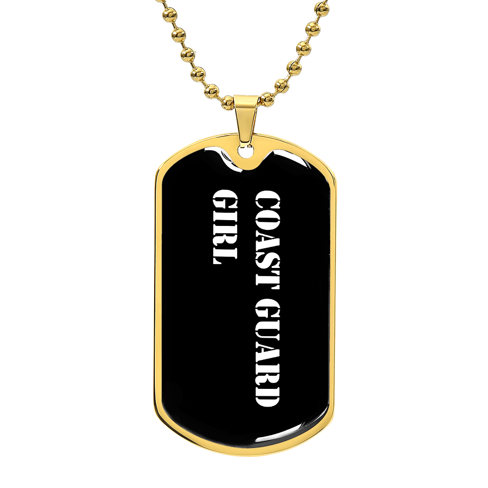 Coast Guard Girl v3 - 18k Gold Finished Luxury Dog Tag Necklace