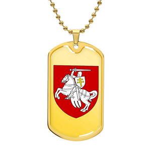Pahonia (Belarus) - 18k Gold Finished Luxury Dog Tag Necklace