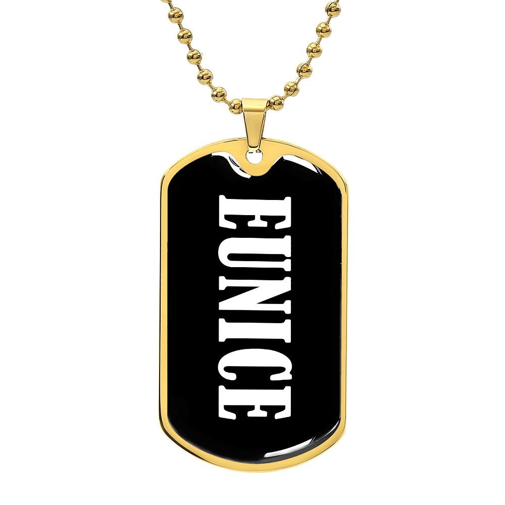 Eunice v01w - 18k Gold Finished Luxury Dog Tag Necklace