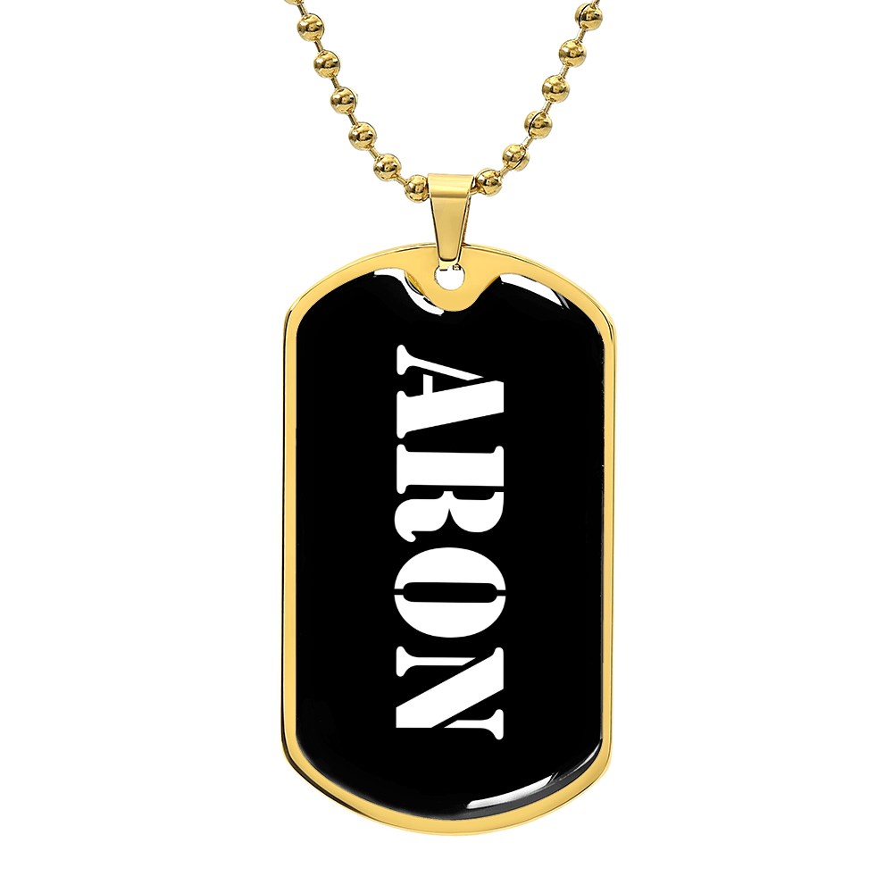Aron v3 - 18k Gold Finished Luxury Dog Tag Necklace