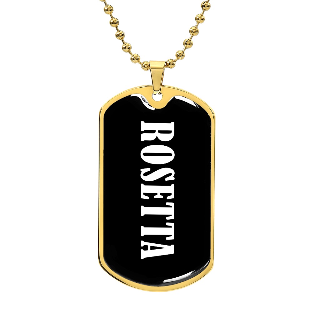 Rosetta v03 - 18k Gold Finished Luxury Dog Tag Necklace