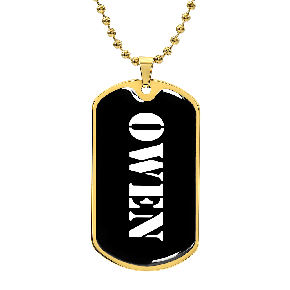 Owen v3 - 18k Gold Finished Luxury Dog Tag Necklace