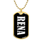 Rena v03 - 18k Gold Finished Luxury Dog Tag Necklace