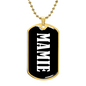 Mamie v01w - 18k Gold Finished Luxury Dog Tag Necklace
